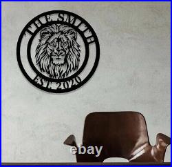 Custom Lion Metal Sign, Lion Head Metal Wall Art, Personalized Lion Name Sign