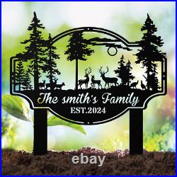Custom Metal Deer Sign Outdoor Decor Deer Forest Personalized Metal Name Signs Custom Metal Deer Sign Outdoor Decor Deer Forest Personalized Metal Name Signs
