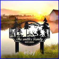 Custom Metal Deer Sign Outdoor Decor Deer Forest Personalized Metal Name Signs Custom Metal Deer Sign Outdoor Decor Deer Forest Personalized Metal Name Signs