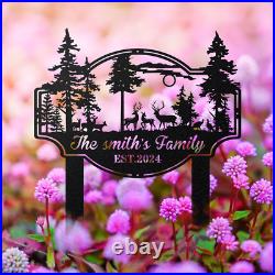 Custom Metal Deer Sign Outdoor Decor Deer Forest Personalized Metal Name Signs Custom Metal Deer Sign Outdoor Decor Deer Forest Personalized Metal Name Signs