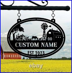 Custom Metal Farm Sign, Metal Wall Art, Personalized farm Metal Sign, Farm Animals