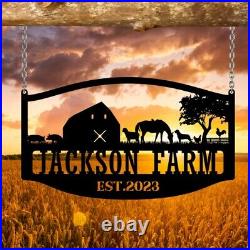 Custom Metal Farm Sign, Personalized Farm Name Sign, Custom Farm Sign, Gift for Dad
