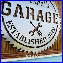 Custom Metal Garage Sign with Name Personalized Dad Workshop & Man Cave Decor