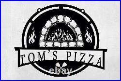 Custom Metal Pizza Oven Wall Sign, Kitchen Decor, Personalized Oven Name Sign