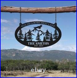 Custom Mountain Eagle Sign, Address Sign, Outdoor Eagle Monogram, Eagle Mountain