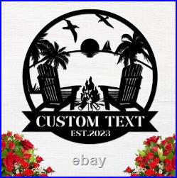 Custom Palm Tree Metal Sign, Coastal Wall Art, Ocean Lovers Gift, Beach Decor