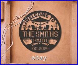Custom Patio Metal Sign, Pool & Patio Sign, Personalized Family Last Name Sign