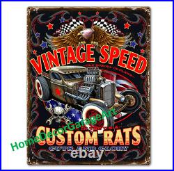 Custom Rat Rods Hot Rods Metal Sign, 3 Sizes, Vintage Style Garage Art