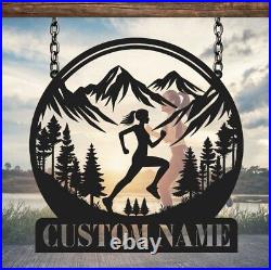 Custom Running Metal Sign, Running Metal Wall Art, Personalized Runner Name Sign
