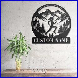 Custom Running Metal Sign, Running Metal Wall Art, Personalized Runner Name Sign