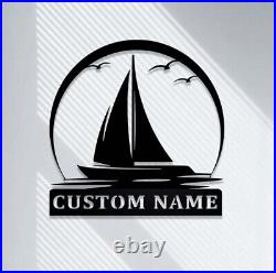 Custom Sailboat Metal Sign, Personalized Sailing Sign, Sailing Sport Metal Wall