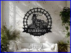 Custom Train Metal Sign Wall Art, Railroad Wall Decor, Railroad Sign Custom Train Metal Sign Wall Art, Railroad Wall Decor, Railroad Sign