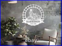 Custom Train Metal Sign Wall Art, Railroad Wall Decor, Railroad Sign Custom Train Metal Sign Wall Art, Railroad Wall Decor, Railroad Sign