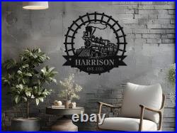 Custom Train Metal Sign Wall Art, Railroad Wall Decor, Railroad Sign Custom Train Metal Sign Wall Art, Railroad Wall Decor, Railroad Sign