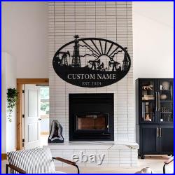 Custom oil refinery factory Metal Sign Wall Art With Last Name Personalized Custom oil refinery factory Metal Sign Wall Art With Last Name Personalized