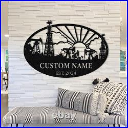 Custom oil refinery factory Metal Sign Wall Art With Last Name Personalized Custom oil refinery factory Metal Sign Wall Art With Last Name Personalized