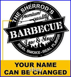 Customized BBQ Cutout Metal Sign Vintage Style Low & Slow Ready to Hang/Mount