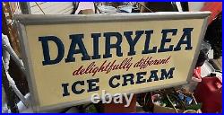 DAIRYLEA ice cream sign vintage metal advertising dairymen's league farm dairy