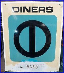 DINERS CLUB sign, Vintage steel sign double sided 20x24