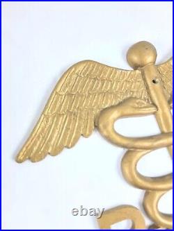 Decorative Medical Caduceus Staff Cast Wall Plaque Sign Doctor Pharmacy RX Ph