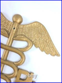 Decorative Medical Caduceus Staff Cast Wall Plaque Sign Doctor Pharmacy RX Ph
