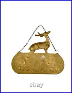 Deer Design Welcome Sign Vintage Brass Plaque Rustic Cabin Decor Deer Design Welcome Sign Vintage Brass Plaque Rustic Cabin Decor