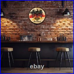 Deutschland Coat of Arms Crest Eagle German Wood Barrel Head Hanging Wall Decor