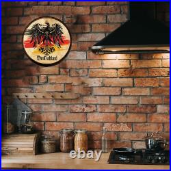 Deutschland Coat of Arms Crest Eagle German Wood Barrel Head Hanging Wall Decor