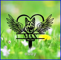 Dog Memorial Stake, Metal Stake, German Shepherd, Sympathy Sign, Pet Grave Marker
