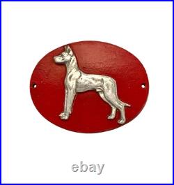Dog Sign Silhouette of Great Dane on Metal Wall Plaque Vintage Kennel Decor Dog Sign Silhouette of Great Dane on Metal Wall Plaque Vintage Kennel Decor