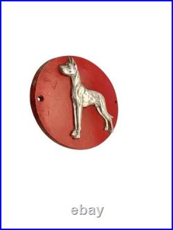 Dog Sign Silhouette of Great Dane on Metal Wall Plaque Vintage Kennel Decor Dog Sign Silhouette of Great Dane on Metal Wall Plaque Vintage Kennel Decor