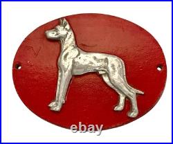 Dog Sign Silhouette of Great Dane on Metal Wall Plaque Vintage Kennel Decor Dog Sign Silhouette of Great Dane on Metal Wall Plaque Vintage Kennel Decor