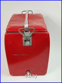 Drink Coca Cola 1950s Ice Chest Cooler Vintage Metal Signs Antique Collectible