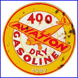 Dry Gasoline Reproduction Vintage Aviation Metal Sign 30x30 Round RVG916-30