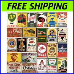 Durable Vintage-Inspired Metal Signs 24-Piece Wall Decor for Garage & Lounge