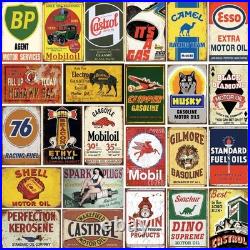 Durable Vintage-Inspired Metal Signs 24-Piece Wall Decor for Garage & Lounge
