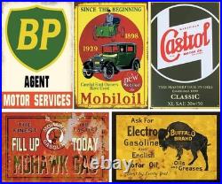 Durable Vintage-Inspired Metal Signs 24-Piece Wall Decor for Garage & Lounge