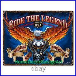 Eagle Ride The Legend Motorcycle Metal Sign, 3 Sizes, Vintage Style Garage Art Eagle Ride The Legend Motorcycle Metal Sign, 3 Sizes, Vintage Style Garage Art