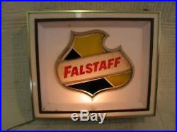 Early Vintage Metal Falstaff Beer Sign Back Bar Wall Hanging Light