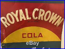 Early Vintage RC Royal Crown Cola We Serve Ice Cold Metal Advertising Sign