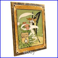 Elfin Watches Vintage Ad Metal Sign Wall Decor for Mancave, Den, or Gameroom