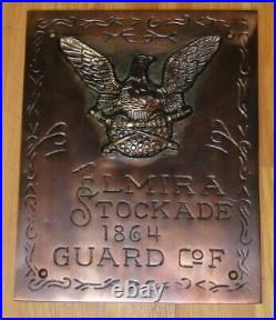 Elmira NY Stockade Civil War Plaque Sign Antique Replica Brass Aged Bronze