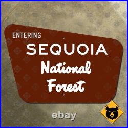 Entering Sequoia National Forest welcome road sign California highway 21x14 Entering Sequoia National Forest welcome road sign California highway 21x14