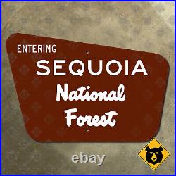 Entering Sequoia National Forest welcome road sign California highway 21x14