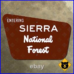 Entering Sierra National Forest welcome road sign California highway 21x14