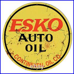 Esko Auto Oil Reproduction Vintage Garage Metal Sign 30x30 Round RVG808-30