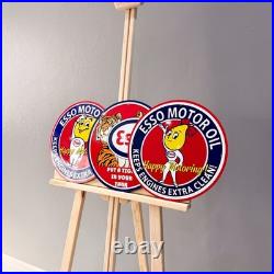 Esso Motor Oil Vintage Metal Sign Set of 3 30 cm / 11.8 Petrol Decor