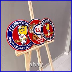 Esso Motor Oil Vintage Metal Sign Set of 3 30 cm / 11.8 Petrol Decor