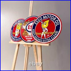Esso Motor Oil Vintage Metal Sign Set of 3 30 cm / 11.8 Petrol Decor