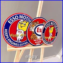 Esso Motor Oil Vintage Metal Sign Set of 3 30 cm / 11.8 Petrol Decor